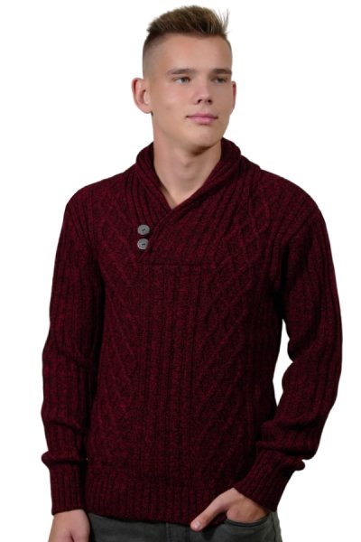 Kongoseven bordó sálgalléros pulóver
