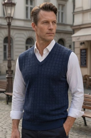 Herren Strickweste Kocka BB Blau