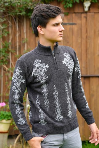 Pánsky tmavosivý nórsky sveter Folk-Z