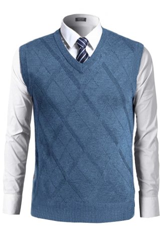 Muški pleteni prsluk NovoBB plavi