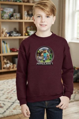 Minecraft bordová mikina
