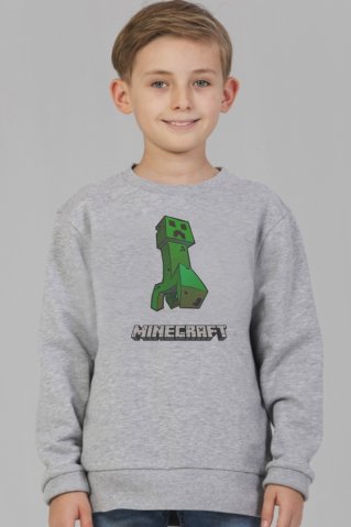 Minecraft sivá mikina pre deti Minekrok