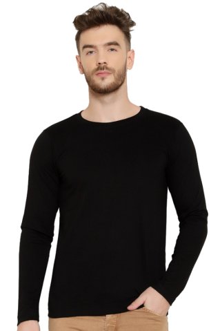 Elegant undershirt 32405G long sleeve 100% cotton black