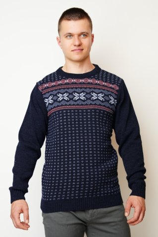 Pánsky vlnený pulóver Mario – modrá