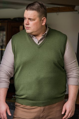 Glatki pleteni prsluk P2037BBbig zeleni