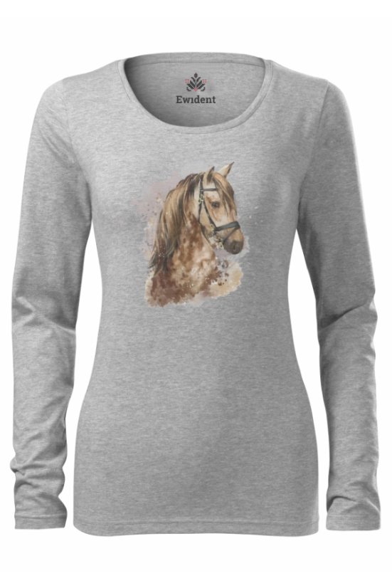 Ženska majica s motivom konja – siva