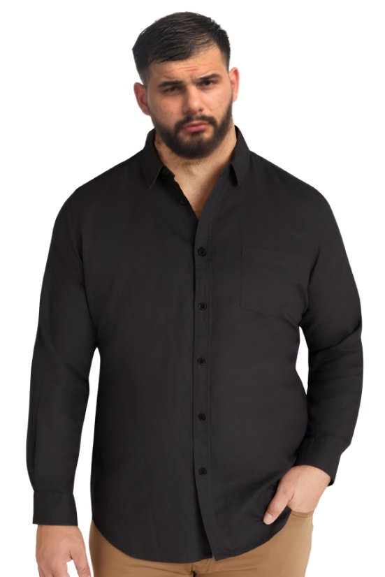 Muška crna košulja – 3XL, 4XL, 5XL, 6XL