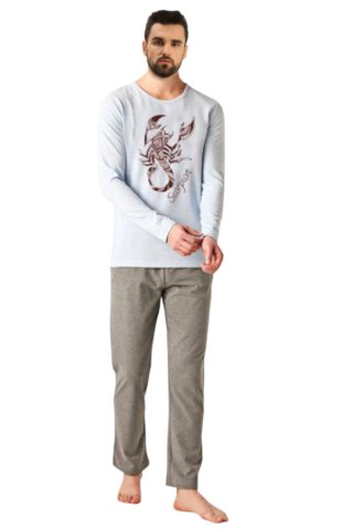 Herrenpyjama mit Skorpion-Motiv