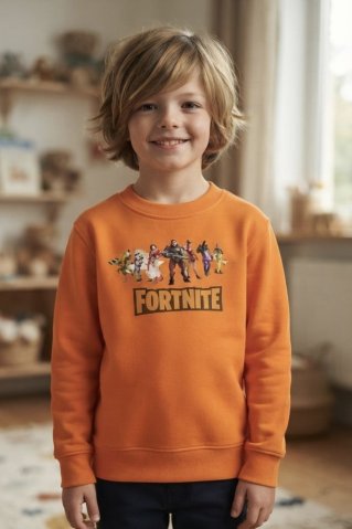 Fortnite oranžová mikina pre deti