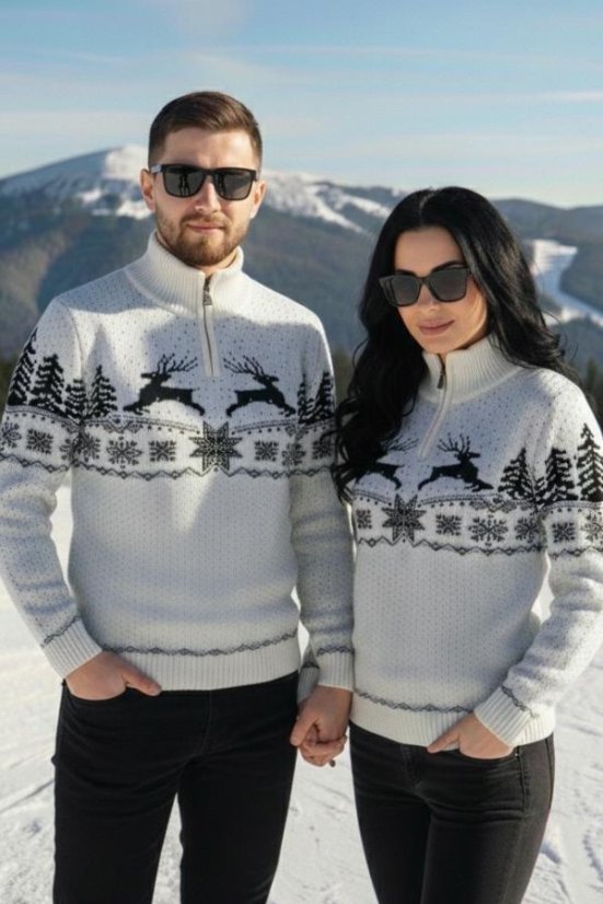 Muški džemper s jelenom Oliver-Z natur | Topli zimski džemper