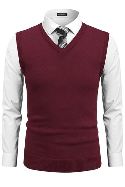 Vestă tricotată fin 00699 bordo